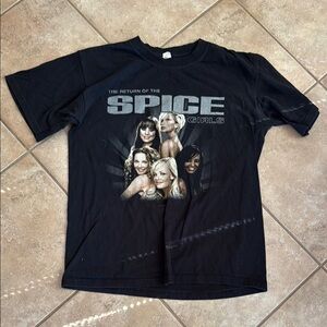 Spice Girls Black Short Sleeve Tee Retro Graphic